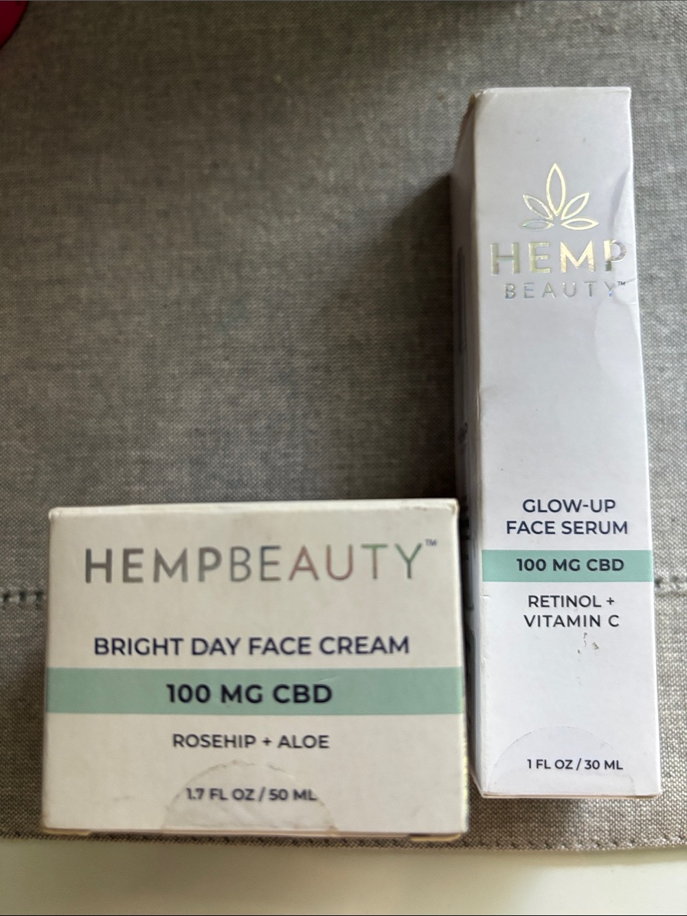 Bright Day Face Cream & Glow-Up Face Serum - White with Teal Accents